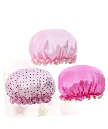FOMIYES 3pcs Bath Visor Hair Bonnets Womens Shower Caps Double Layers Bathing Cape Curly Hair Cap Night Sleeping Hair Cap Elastic Bath Cap Bathing Caps Thicken Bathing Double Layer Cloak