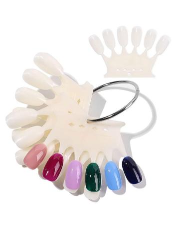 Crown Themed Nail Display Board with 10 sheets for DIY Color Card Practice Fake Nails Fashioned for Women Girls