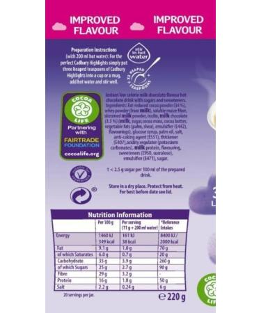  Cadbury Cadbury Highlights Cocoa Powder for Instant Hot Chocolate 153g Pack of 6 - Buy Online on GoSupps.com