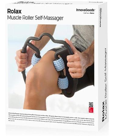 InnovaGoods Self-Massager with Rollers for Adults | Unisex Black & Blue - Portable 25 x 27 x 5 cm - International Shipping Available - Buy Online on GoSupps.com