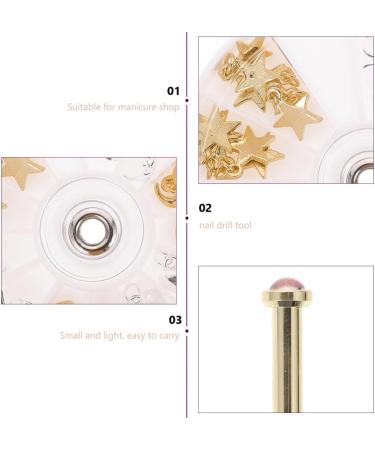 Lurrose 1 Set Dangle Nail Charms Alloy Letter Nail Piercing Charms Rhinestone Nail Rings Crystal Metal Nail Charms Nail Jewelry Hoops with Nail Piercing Tool Hand Drill for Nail Tip Decoration - Buy Online on GoSupps.com