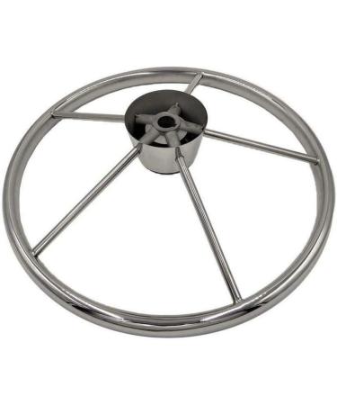 iSure Marine 13-1/2 Inch 5-Spoke Destroyer Style Stainless Boat Steering Wheel for Boat Yacht - Buy Online on GoSupps.com