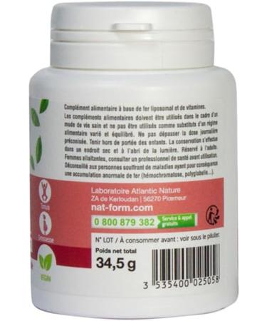 Nat&Form Liposomal Iron x 60 Vegetable Capsules - Buy Online on GoSupps.com