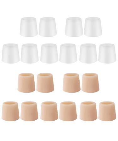 20 pieces toe caps protector silicone small toe protector toe pads reduce friction (skin color white)