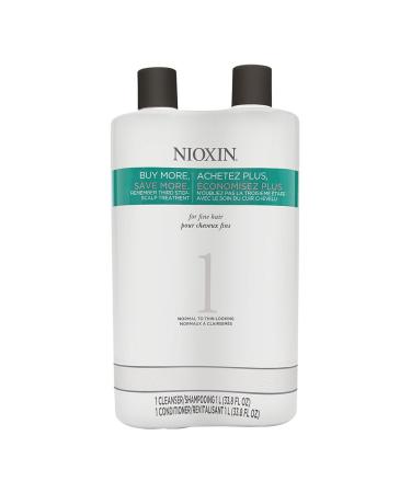 Nioxin System 1 Duo Cleanser & Scalp Therapy 33.8 oz each by Nioxin - Buy Online on GoSupps.com