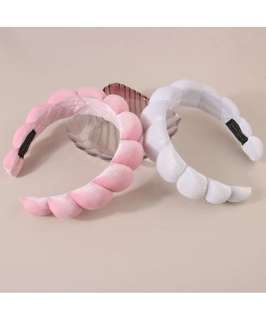 Pink Terry Towel Spa Headband for Women - Soft Makeup Removal and Face Washing Headband - Buy Online on GoSupps.com