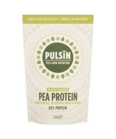 Pulsin - Unflavoured Vegan Pea Protein Powder - 250g - 8.0g Protein 0g Carbs 41 Kcals Per Serving - Gluten Free Palm Oil Free & Dairy Free. May Contain SOYA. Unflavoured 250 g (Pack of 1)