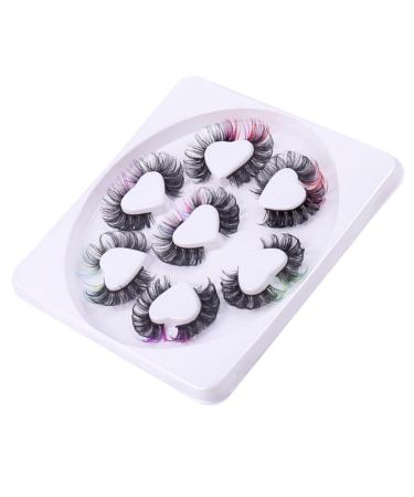 minkissy 7 Pairs Fake Eyelashes False Lashes Colored Lash Extensions Lash Clusters with Color Eyelashes with Color Curl Lash Clusters Color Lashes Colored Lashes Russia Chemical Fiber Curly