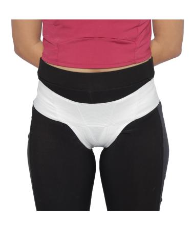 Patented Pelvic Orthotic Support Belt For Women Uterus Girdle for Prolapsed Bladder Vulvar Varicosities Postpartum Recovery Symphysis Pubis Dysfunction | Low Waist - White (M) Medium White