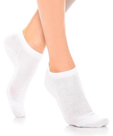 12 Pairs Womens Low Cut Ankle Socks - Size 6-8, White Sports Footies - Buy Online on GoSupps.com