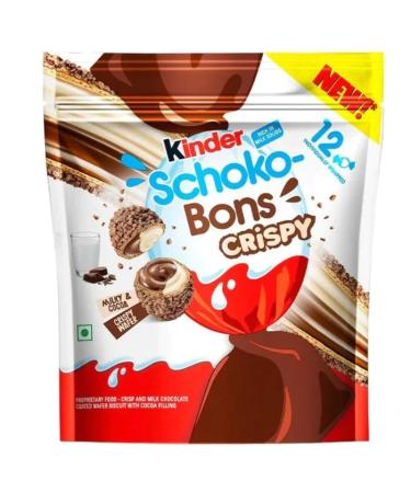 Kinder Schokobons Crispy 3-Pack | Delicate Milk Chocolate with Crispy Rice & Creamy Hazelnut Filling - Shop Internationally! - Buy Online on GoSupps.com