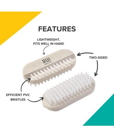 Rui Smith's CarbonConscious Nail Cleaning Brush - Eco-Friendly Bioplastic with 2-Page Bristles for Manicure & Pedicure Care - Buy Online on GoSupps.com