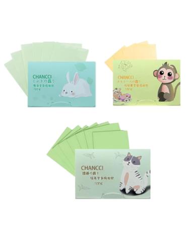 Blotting Paper 300 PC L schpaper for Ironing Oil Control Paper Blottpaper for Onging Skine Care Blottbap Face For Men And Women Suitable for Oilige Haut (3-style B) Multi-colored