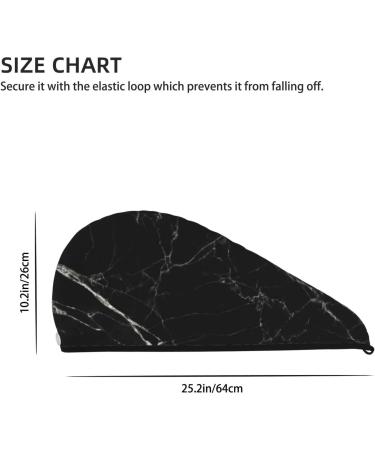 Black Marble Microfiber Hair Towel - Soft Super Absorbent & Quick Dry Wrap for Women with Long Curly and Thick Hair - Buy Online on GoSupps.com