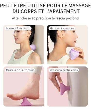 2xk-Nov 2-Part Trigger Point Massager with Suction Cup Back Neck & Full Body Pain Relief | Purple - Buy Online on GoSupps.com