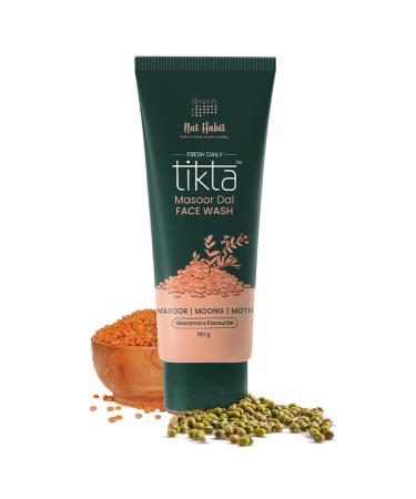 N.a.t H.a.b.i.t Masoor Dal Face Wash Fresh Daily Tikta For Men & Women Skin Brightening With Masoor & Moth Dal Suitable For All Skin Types Chemical & Sulphate Free - 100g