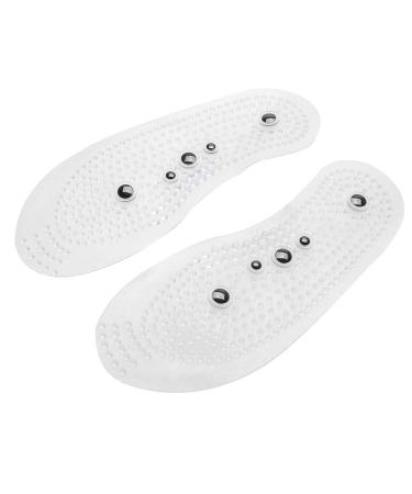 Verdant touch magnetic shoe pads magnet therapy silicone insoles 1 pair anti-fatigue massage pads for shoes transparent size L