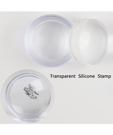 6 PCS ANGNYA Nail Art Stamper Set - French Tip Clear Soft Jelly Silicone with Scrapers, Replaceable Heads, Transparent Visible Body - For Manicure - Buy Online on GoSupps.com