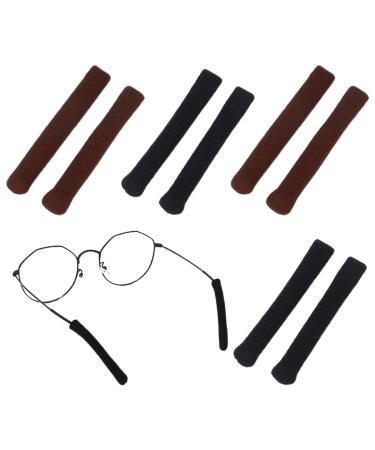 YOCDNOV 4 pairs of glasses ear pads - glasses ear pillow pads glasses earrings knit anti -slip glasses ear hook soft glasses for reading glasses universal ear bract hooks (black+coffee)