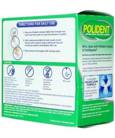 Polident Overnight Whitening Antibacterial Denture Cleanser Triple Mint Freshness 40 ea (Pack of 6) - Buy Online on GoSupps.com