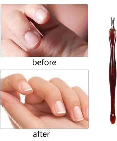 3 Pcs Cuticle Trimmer & Remover Set | Nail Cuticle Pusher & Cleaner Tool - Brown - Buy Online on GoSupps.com