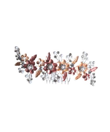 Angoily Floral Hair Accessories Rhinestone Barrettes Bride Hair Jewels for Women Hair Accessories Hair Accessories for Women Hair Clip Hair Pin Alloy Headwear Comb Miss Grace