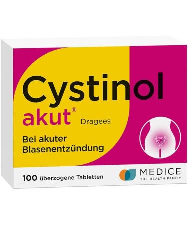 Cystinol acute 100 dragees with an acute uncomplicated bladder inflammation and urinary tract infection - vegetable medicine - fast & antibacterial 100 pieces (1 Pack) - Buy Online on GoSupps.com