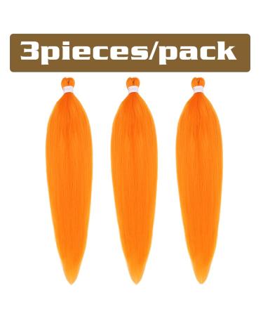 Pre-Stretched Braiding Hair - ITCH-SYNTHETIC Fiber Crochet Braids | Yaki Texture Extensions | 3 Packs Orange 66 cm - Buy Online on GoSupps.com