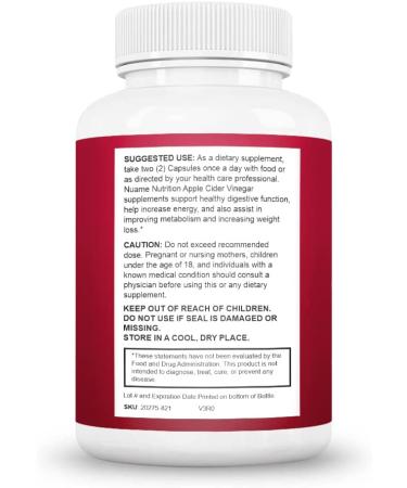 Apple Cider Vinegar Supplement Capsules - 1300mg Extra Strength for Weight Loss & Detox - All Natural Vegan Diet Metabolism Booster - Buy Online on GoSupps.com