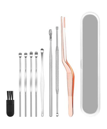 9 Pcs Ear Pick Earwax Removal Kit SourceTon Ear Cleansing Tool Set Ear Curette Ear Wax Remover Tool with a Cleaning Brush and Storage Box