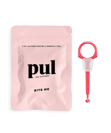 PUL 2 in 1 Chewies & Clear Aligner Removal Tool Combo by The Pultool | Compatible with Invisalign Removable Braces & Trays, Aligners, Retainers, & Dentures | Hygienic, Durable, Compact (1, Pink) 1 Pack Pink