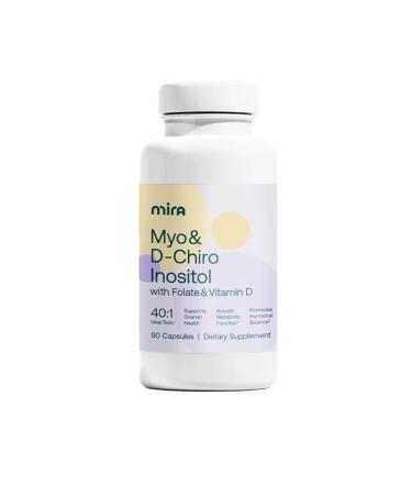 MIRA PCOS Supplement Myo Inositol & D-Chiro Inositol 40:1 Ratio Helps Promote Hormonal Balance and Support Ovarian Health & Metabolism 90 Capsules (30 Servings) 1 Bottle 1 Count (Pack of 90)