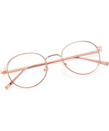 Lanlang Round Reading Glasses with Blue Light Filter - Anti-Eyestrain UV Protection 0-4.0 Diopters Gold Metal Frame - ME-001 - Buy Online on GoSupps.com