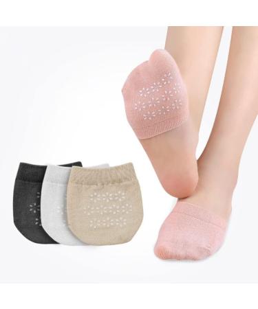 Shop 4 Pairs Women's Mesh Toe Socks - Slide-Resistant Breathable Half Socks in Black White Pink & Skin Colors - Buy Online on GoSupps.com
