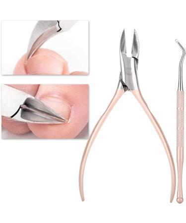Stainless Steel Nail Clipper Set Professional Nail Cutter Trimmer Tool for Ingrown Toenail Pedicure Manicure Tool Kit with Safety Cover(Rose Gold) - Buy Online on GoSupps.com