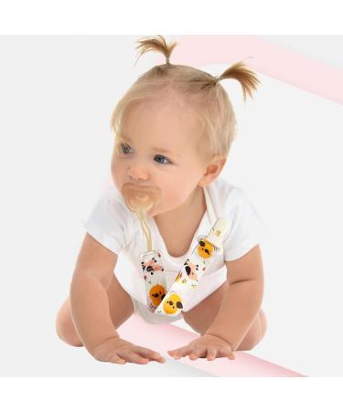 XIKSJW Pack of 2 Cotton Baby Pacifier Chains - Safe & Unisex with Clips for Boys & Girls - Ideal for International Shipping - Buy Online on GoSupps.com