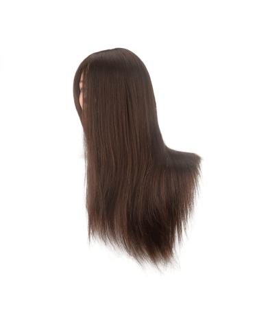High-Quality 100% Human Hair Training Head - 45.7 cm Brown for Professional Hair Styling | International Shipping Available - Buy Online on GoSupps.com