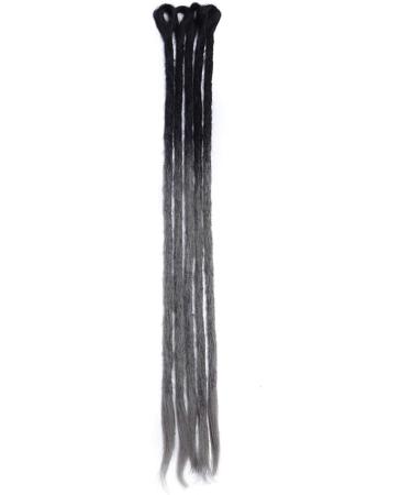 Silk-co 24 inch Dreadlocks Extension Handmade Dread Locks Ombre Synthetic Crochet Braiding Hair Extensions for Man Women Twist Braid Black-Dark Grey  - Buy Online on GoSupps.com