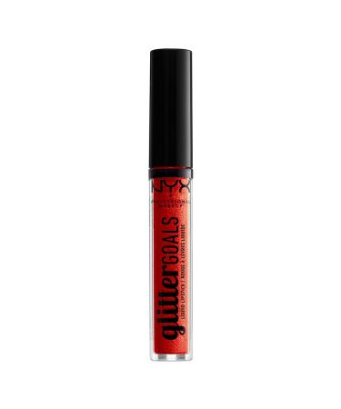Nyx Glitter Goals Liquid Lipstick in Shimmy - Coral Orange with Gold Glitter | 0.10oz - Buy Online on GoSupps.com