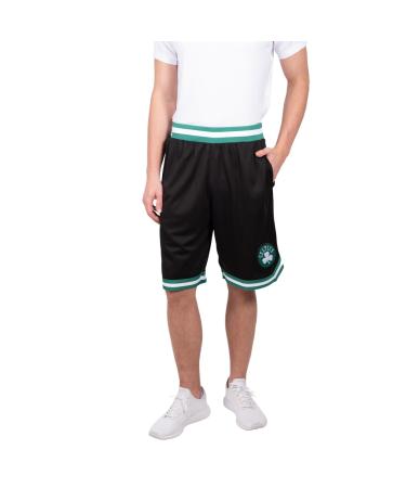 Ultra Game Men's NBA Men's Active Knit Basketball Training Shorts Woven Team Logo Poly Mesh Boston Celtics L Team Color