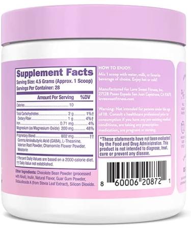 Love Sweat Fitness Slumber Party Chocolate Sleep Boost - 28 Servings - Improve Sleep Quality, Support Muscle Recovery, Reduce Stress - Vegan, Gluten Free, Non-GMO - Buy Online on GoSupps.com