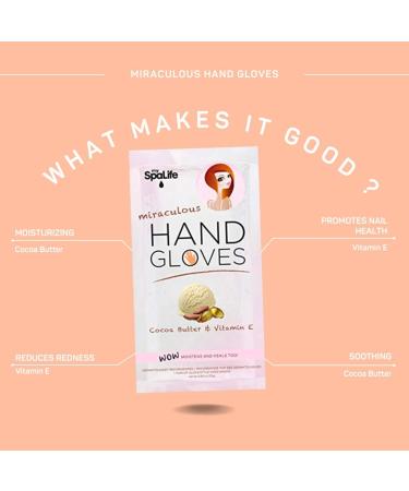 Spa Life Moisturizing Hand Gloves - Cocoa Butter + Vitamin E 8 Pack - Buy Online on GoSupps.com