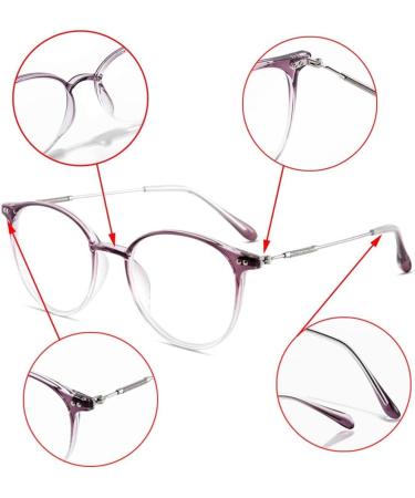 Fashion Oversized Round TR Reading Glasses for Women | 3.5x Blue Light Blocking & Anti Eyestrain in Purple - Shop Internationally - Buy Online on GoSupps.com