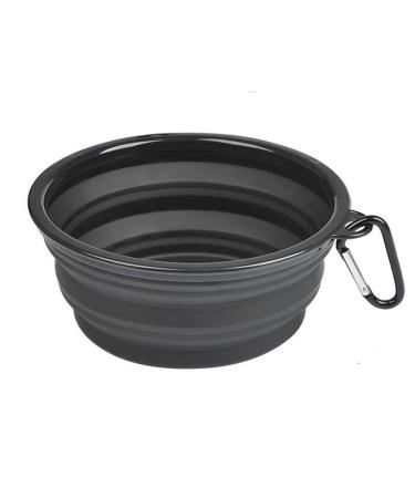Axgo Collapsible Dog Bowl/Portable Extra Large Size Foldable Expandable Silicone Pet Travel Bowl for Pet Dog Food Water Feeding (1 Piece) Black