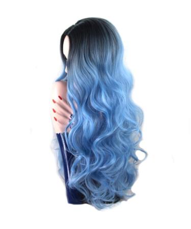Buy BGHJUE N Wigi S A Short Ombre Blue Curly Wig for Women - Synthetic Temperature Fiber Hair - Buy Online on GoSupps.com