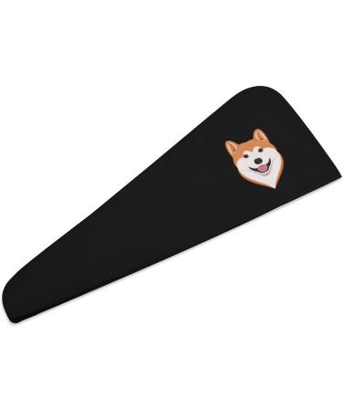 Cartoon Akita Dog Microfiber Hair Towel Wrap for Women - 10x26 Inch Super Absorbent Hair Turban with Button | Perfect for Quick Drying - Buy Online on GoSupps.com