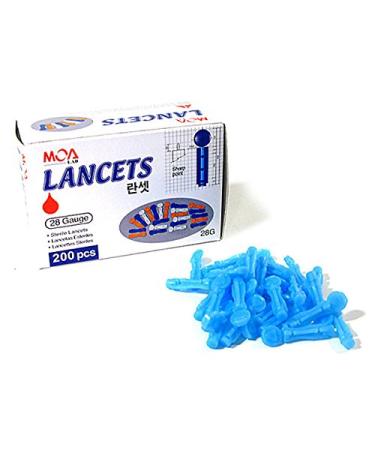 MOALAB Diabetic Aids Blood Lancets 28G x 200 (Box) - Medical Grade Needle for Blood Testing - Buy Online on GoSupps.com