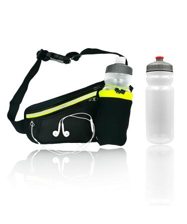Running Belt Hydration Waist Pack with Water Bottle Holder (Bottle Included), Waist Pouch Fanny Pack Bag for Women and Men Running Phone Holder for All Kinds of Phones Money Key