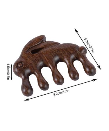 Rabbits Sandalwood Massage Kamm Gua Sha Comb | Natural Wide Tooth Acupressure Tool | Ideal Gift for Men & Women - Buy Online on GoSupps.com