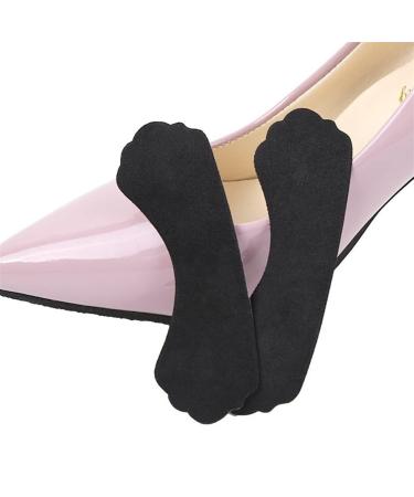 Grips Heel Cushion Inserts GEL Self-Adhesive Anti-wear Foot High Heel Inserts Women Comfort Walk for Plantar Fasciitis and(Flannel Black Medium)